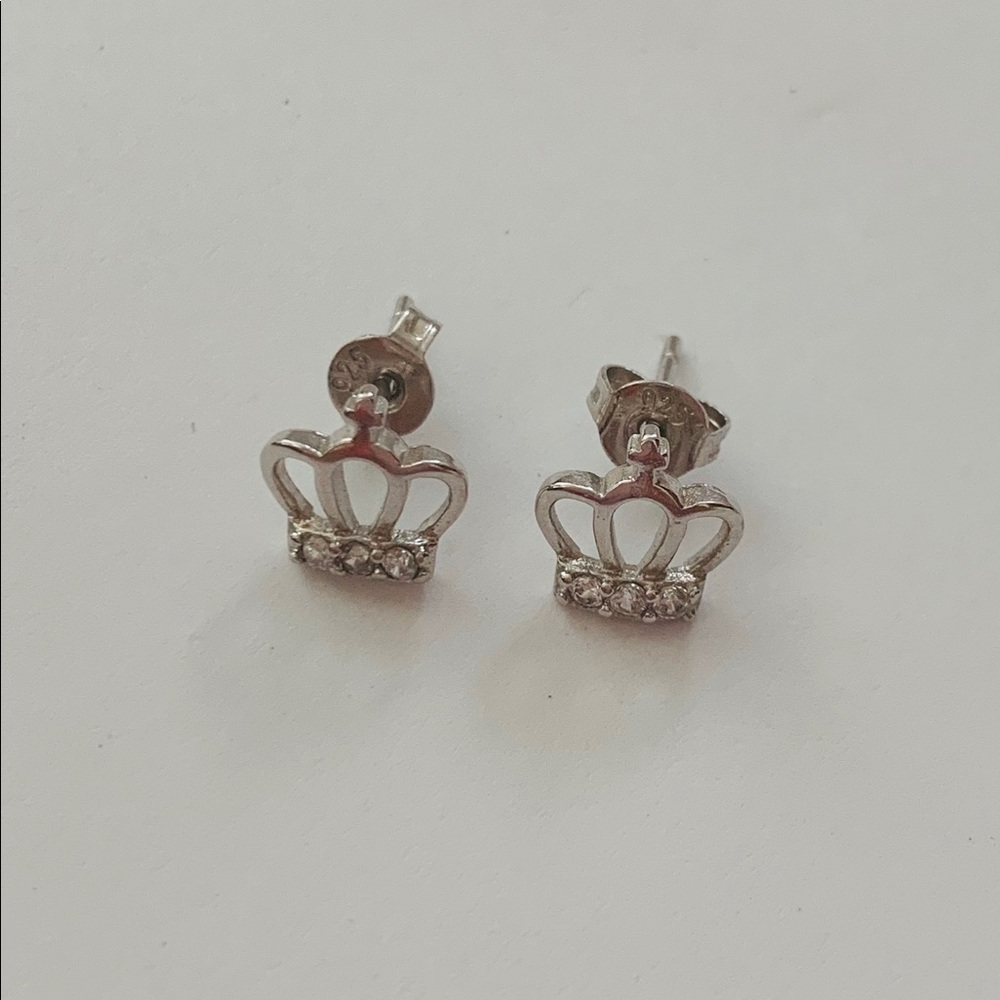 Silver 925 Crown Earrings